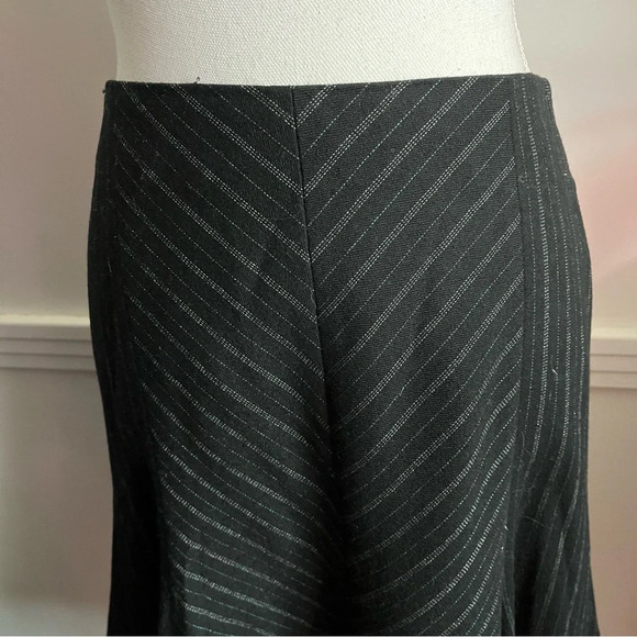 M Missoni • Black Pin Chevron Striped Bell Wool Skirt - Picture 4 of 5